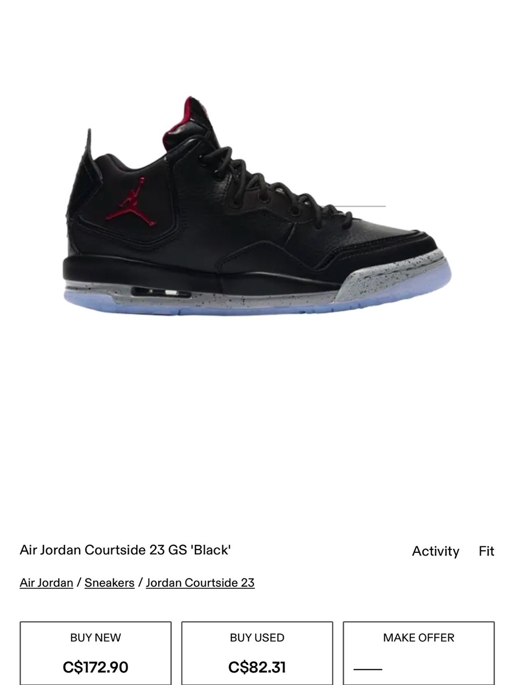 Air Jordan Boys Black/Red Basketball Sneakers
